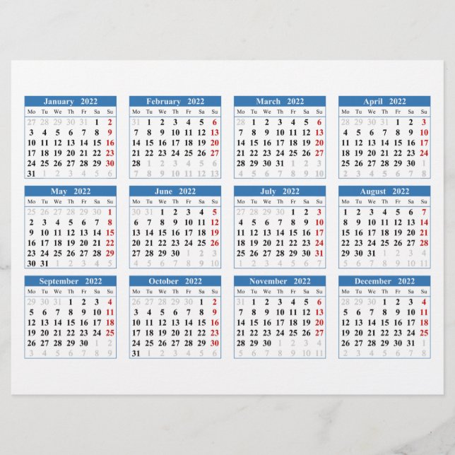 Flyer Crear su propio calendario 2022 (Frente)
