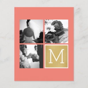 Flyer Crear su propio monograma de Collage de fotos Boda