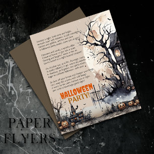 Flyer Creepy Halloween Spooky Fiesta Invitación al poema