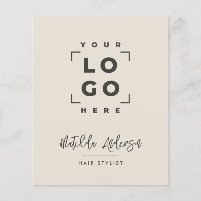 Flyer Crema negra elegante precio moderno chica código Q (Atrás)