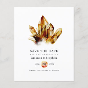 Flyer Cristales de Ojo de Tigre para Boda Save The Date