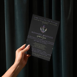 Flyer Cristales espirituales holográficos místicos negro