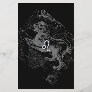 Flyer Cromado como Leo Zodiac Constellation Map Hevelius
