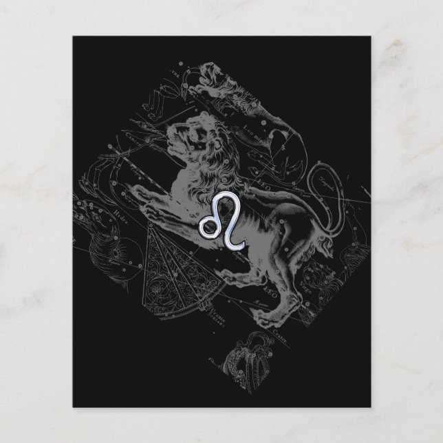 Flyer Cromado como Leo Zodiac Constellmap Hevelius (Frente)