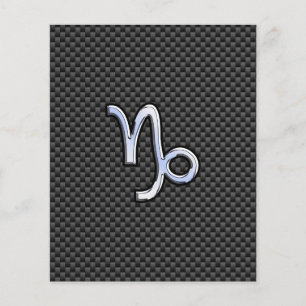 Flyer Cromado como Rótulo Zodiac Capricornio en fibra de