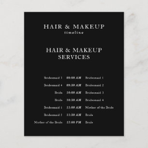 Flyer Cronograma de maquillaje de cabello para bodas con