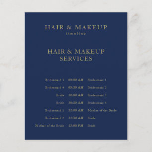 Flyer Cronograma de peinado y maquillaje de boda con pre