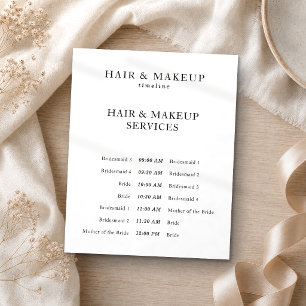 Flyer Cronograma de peinado y maquillaje para boda con p