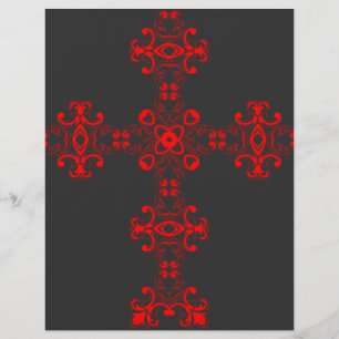 Flyer Cruz con ornamento rojo