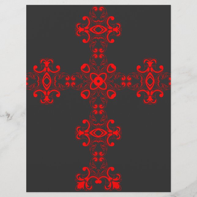 Flyer Cruz con ornamento rojo (Frente)