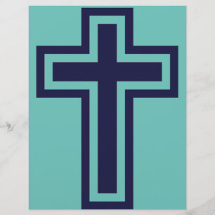 Flyer Cruz cristiana azul diferentes variantes
