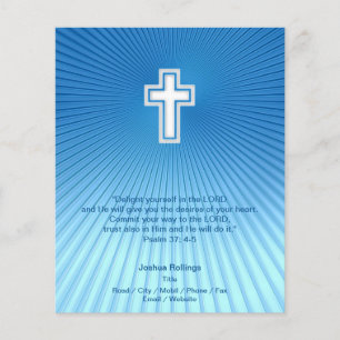 Flyer Cruz cristiana de fondo azul