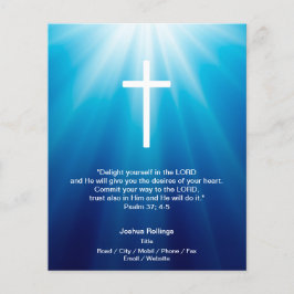 Flyer Cruz cristiana de fondo azul