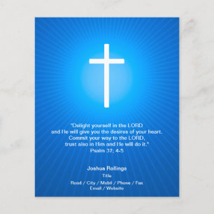 Flyer Cruz cristiana de fondo azul