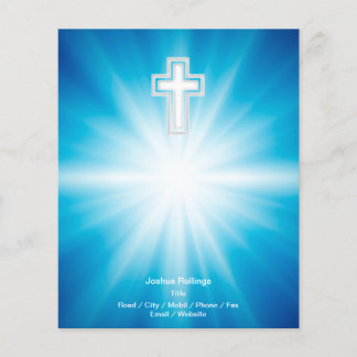Flyer Cruz cristiana de fondo azul