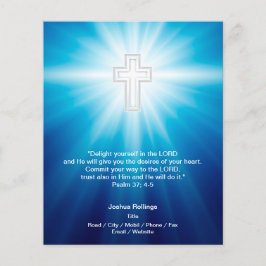 Flyer Cruz cristiana de fondo azul