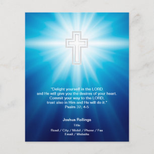 Flyer Cruz cristiana de fondo azul