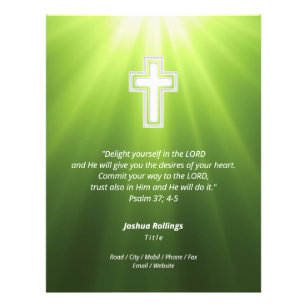 Flyer Cruz cristiana de fondo verde