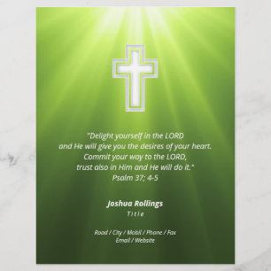 Flyer Cruz cristiana de fondo verde