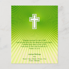 Flyer Cruz cristiana en fondo verde