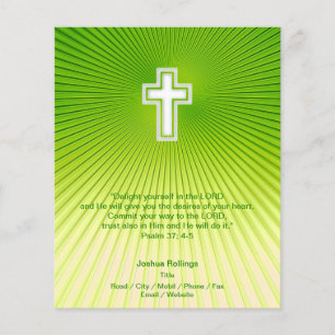 Flyer Cruz cristiana en fondo verde