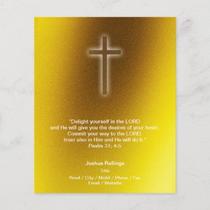 Flyer Cruz cristiana sobre el fondo del oro