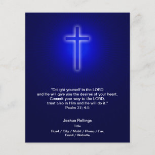 Flyer Cruz cristiana sobre fondo azul marino