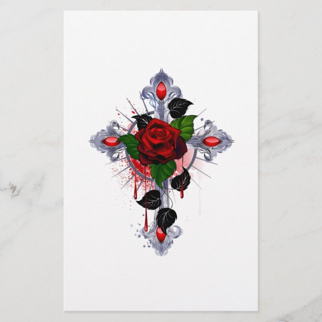 Flyer Cruz de Plata con una Rosa Roja (Frente)