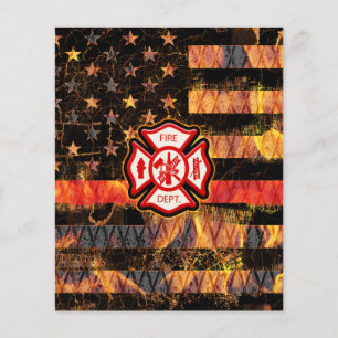 Flyer Cruz y llamas del bombero