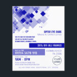 Flyer Cuadrados azules, óptico, profesional técnico<br><div class="desc">Cuadrados Azules,  Opticiario,  Profesional Técnico Avisos Volantes Por La Tienda De Tarjetas De Negocios.</div>