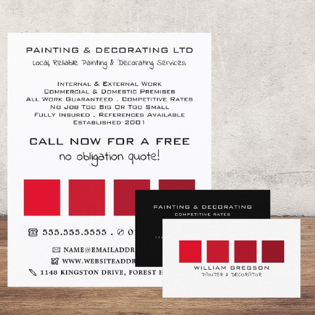 Flyer Cuadrados de Ombre Rojo, pintador y decorador (Subido por el creador)