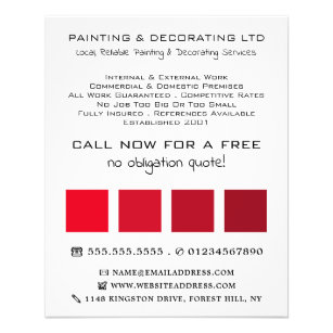 Flyer Cuadrados de Ombre Rojo, pintador y decorador