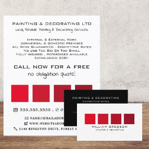 Flyer Cuadrados Ombre Rojos, Pintor & Decorador