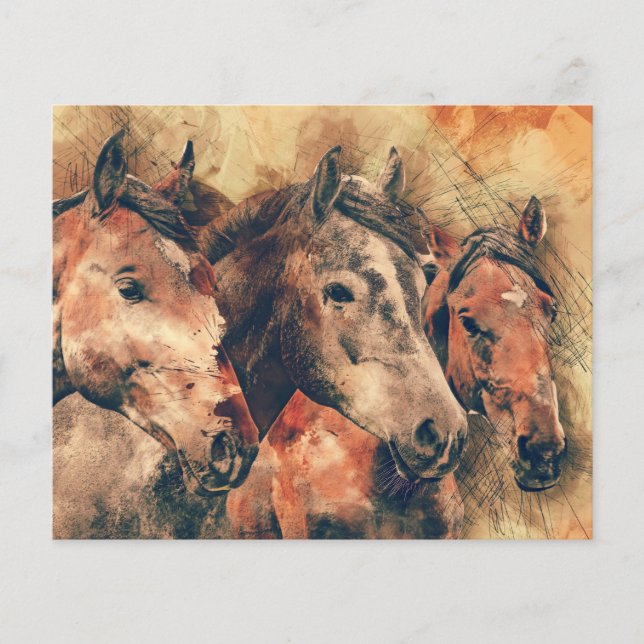 Flyer Cuadros de pintura artística de caballos decorativ (Frente)