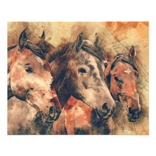 Flyer Cuadros de pintura artística de caballos decorativ