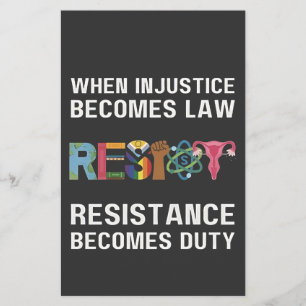 Flyer Cuando la injusticia se convierte en ley, la resis
