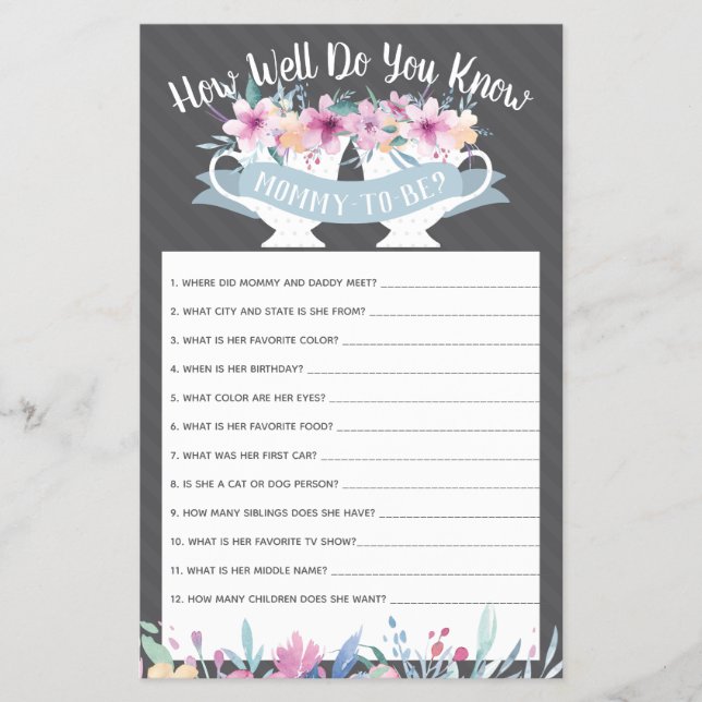 Flyer ¿Cuánto conoces a la futura mamá? (Frente)