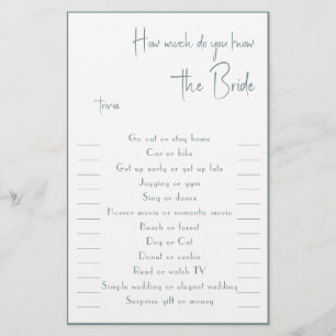 Flyer ¿Cuánto conoces a The Bride Trivia Flyer?