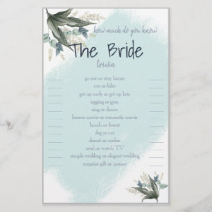 Flyer Cuánto conoces el volador de tarjetas The Bride Tr