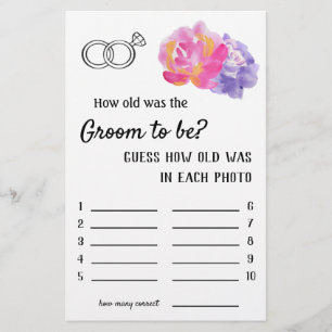 Flyer ¿Cuántos años tendría el novio? - Violet Flowers