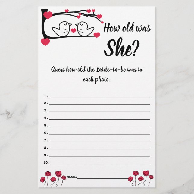 Flyer ¿Cuántos años tenía? Tarjeta de juego Amo Amigo (Frente)