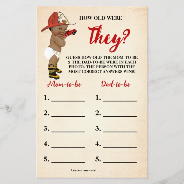 Flyer ¿Cuántos años tenían las tarjetas de juego de Baby (Frente)
