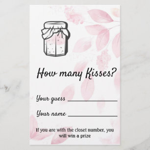 Flyer ¿Cuántos Besos? - Acuarela rosa