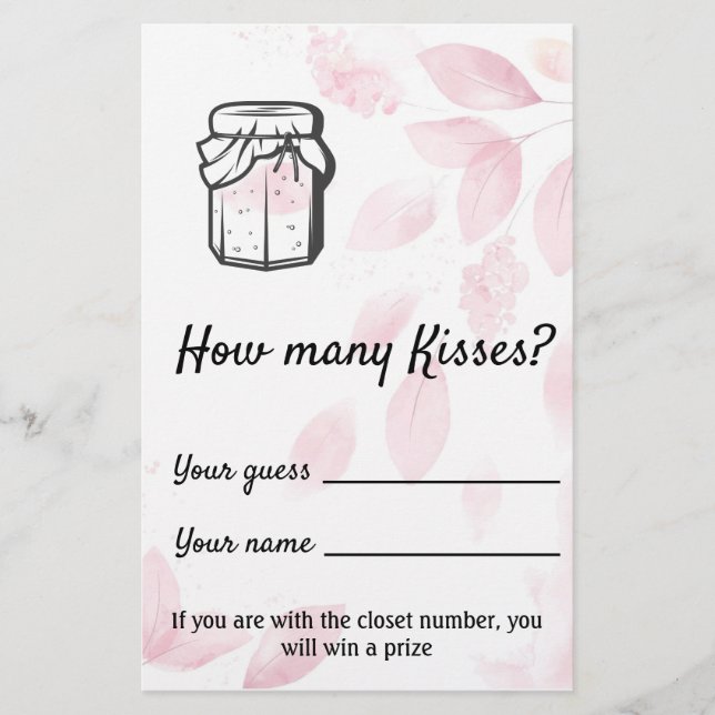 Flyer ¿Cuántos Besos? - Acuarela rosa (Frente)