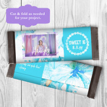 Cubierta personalizada Turquoise Sweet 16 Candy Ba