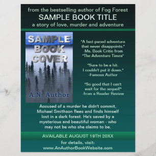 Flyer Cubierta verde del libro de promoción del autor de