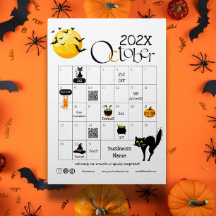 Flyer Cuenta regresiva de Halloween Iconos de calendario