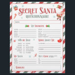 Flyer Cuestionario de intercambio de regalos de Navidade<br><div class="desc">¡Facilita la entrega de regalos con este Cuestionario secreto de Santa! Descubra ideas de regalo perfectas y disfrute de su intercambio de vacaciones.</div>