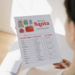 Flyer Cuestionario secreto de intercambio de regalos de<br><div class="desc">¡Hacer que la compra de regalos secretos de Santa sea mucho más fácil con esta hoja de papel imprimible! Solicite tantos Cuestionarios secretos de Santa Claus 8.5x11 como sea necesario - y que todos llenen uno! Una vez rellenado - recoge las sábanas - y que todo el mundo seleccione una...</div>