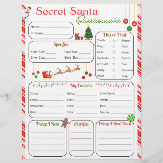 Flyer Cuestionario secreto de Santa